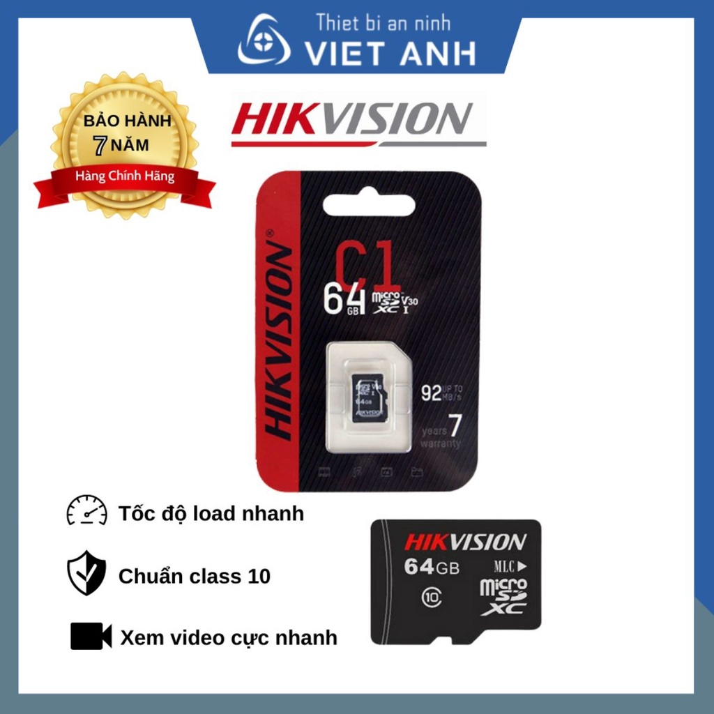 Camera memory card, Hikvision 64Gb Class 10 memory card for cameras