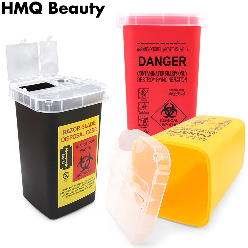 1L Plastic Tattoo Waste Box Medical Supplies Container Disposable