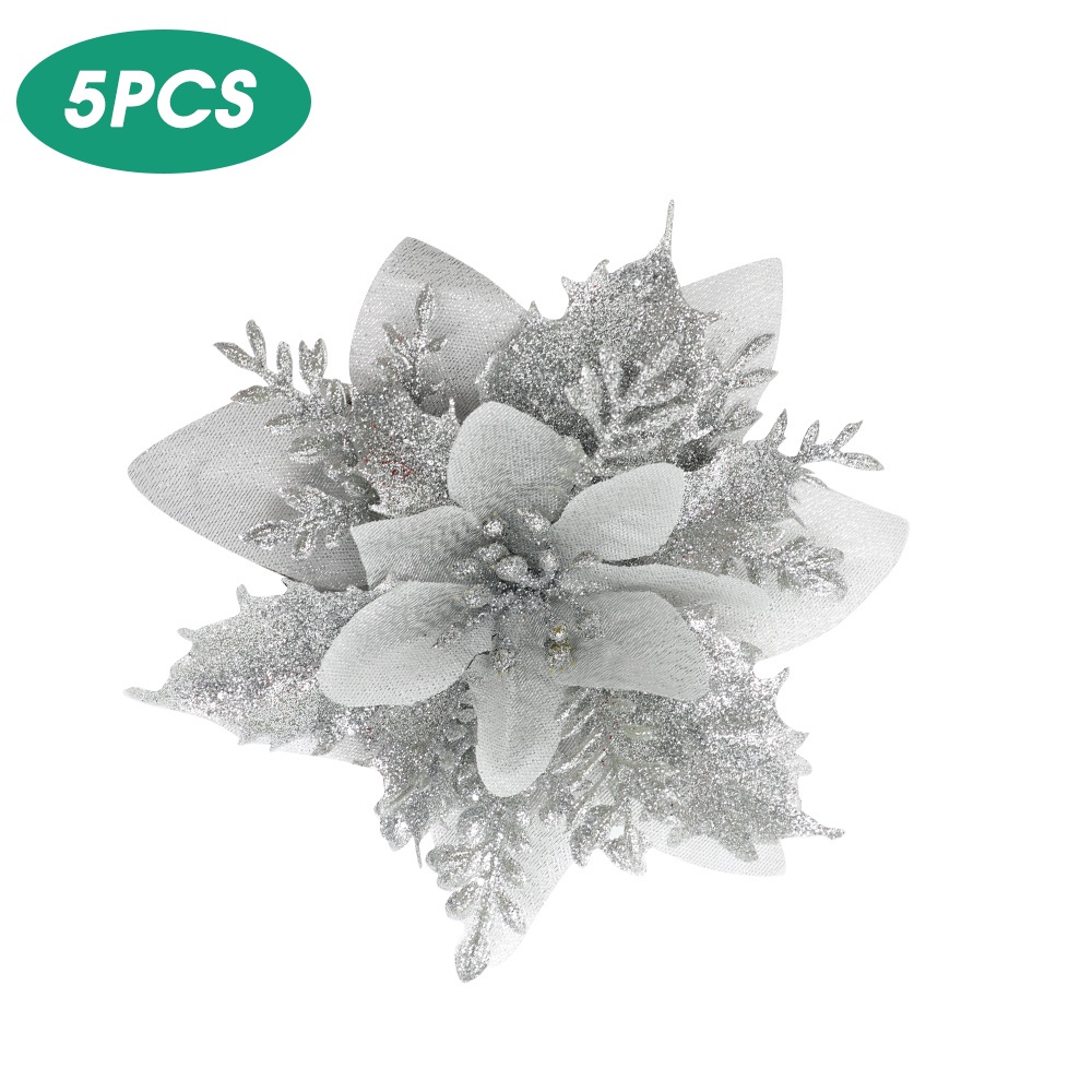 10/5Pcs Large Artificial Christmas Flower for Home Christmas Party