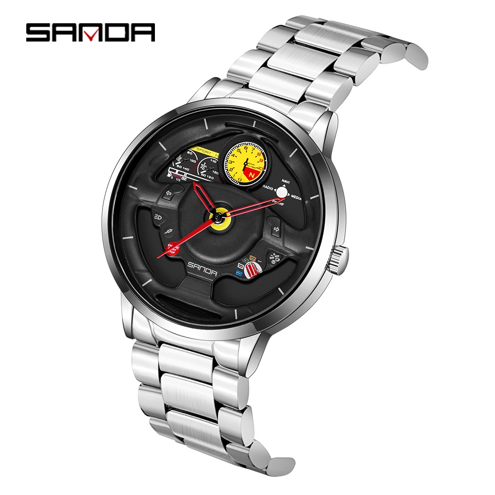 SANDA Sports Car Steering Wheel Personality Fashion Cool Wheel Watch ...