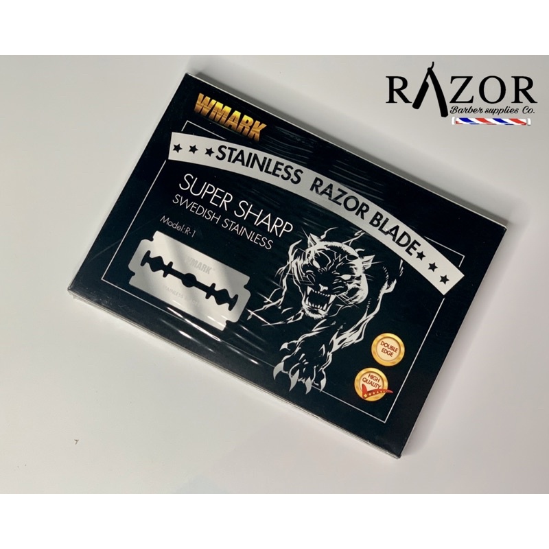 100 pcs. Wmark Stainless Razor Blade Super Sharp Razor Barber Supplies ...