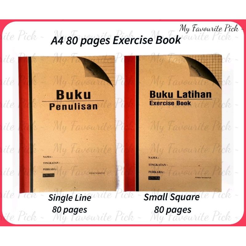 A4 Kraft Cover Exercise Book / Buku Latihan 80pages (1 book ) | Shopee ...