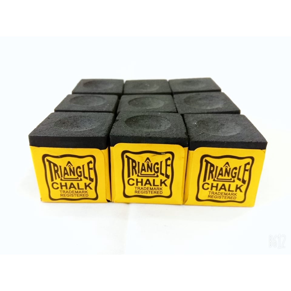 12 Pc. TRIANGLE BLACK BILLIARD CUE CHALK / TISA NG TAKO NG BILYARAN