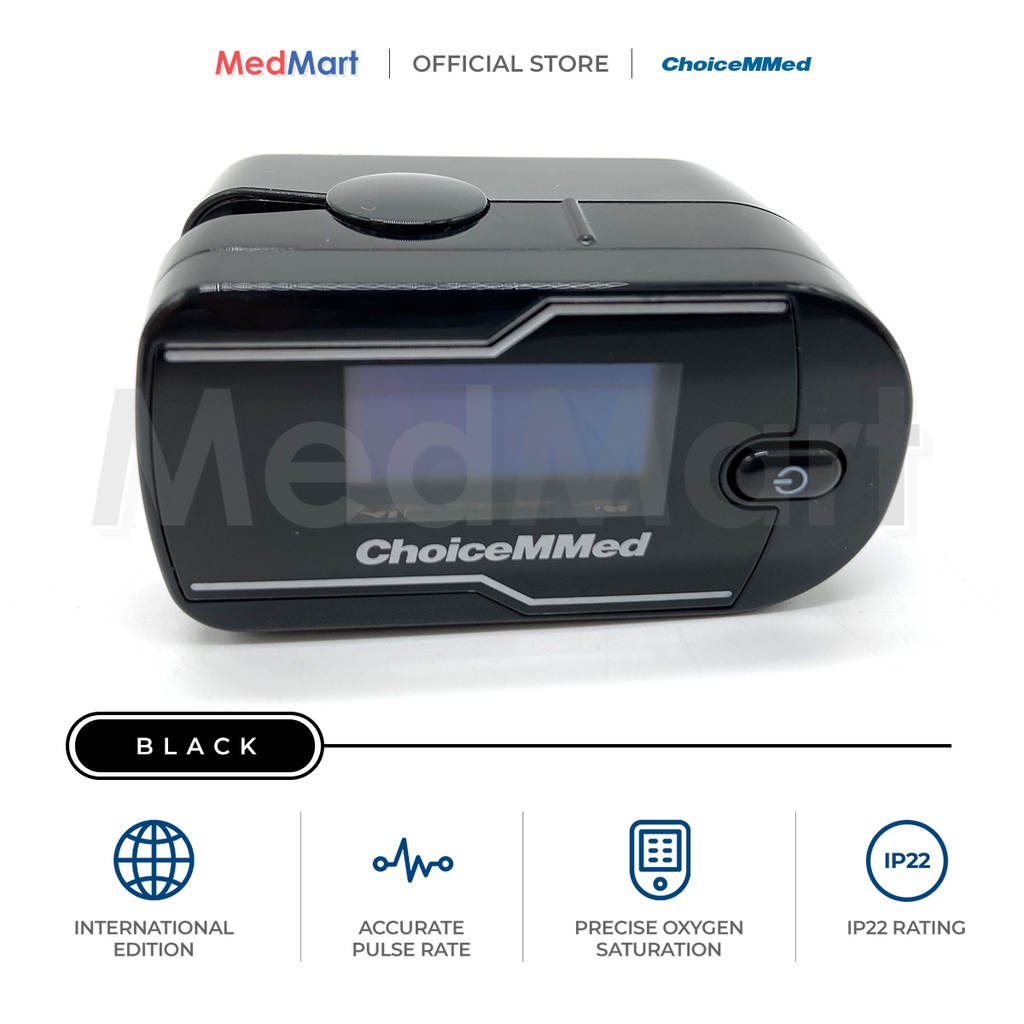 ChoiceMMed Pulse Oximeter (BLACK EDITION) OxyWatch Adult Premium