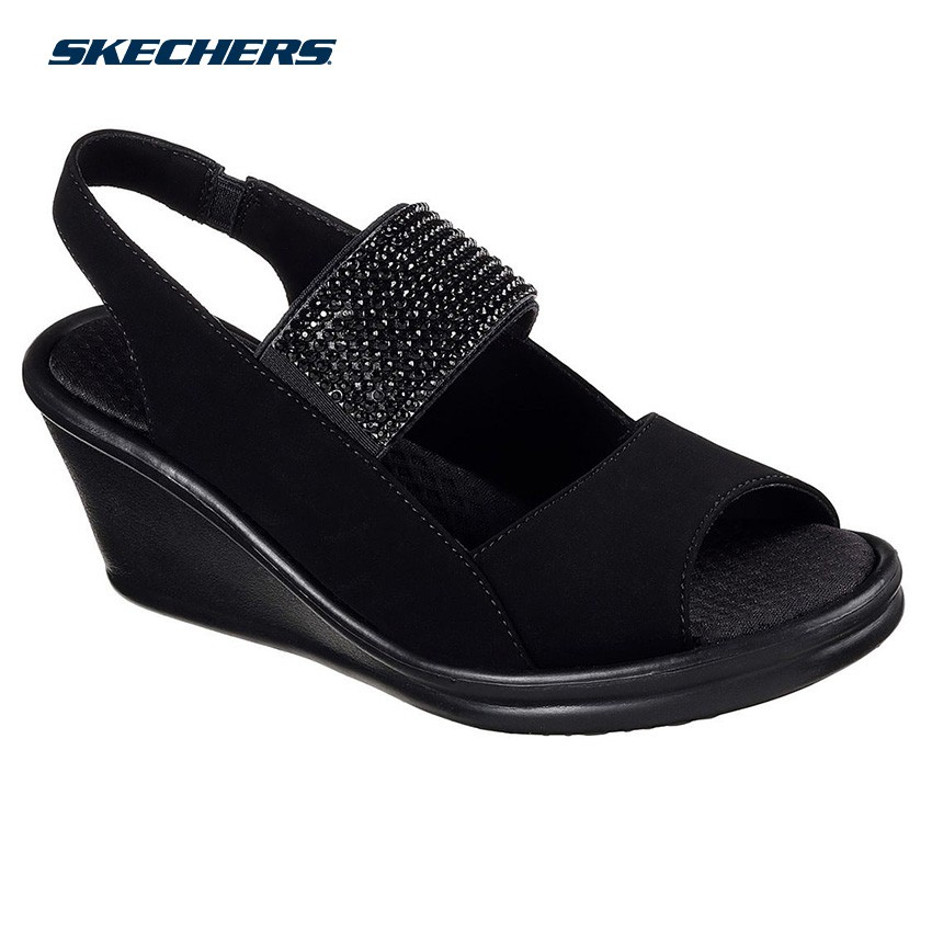 Skechers Women Rumblers Sparkle On Sandals Black Shopee