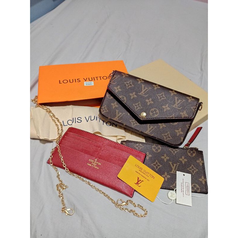 LOUIS VUITTON WALLET SLING BAG / LV MONOGRAM 3in1 SLING BAG