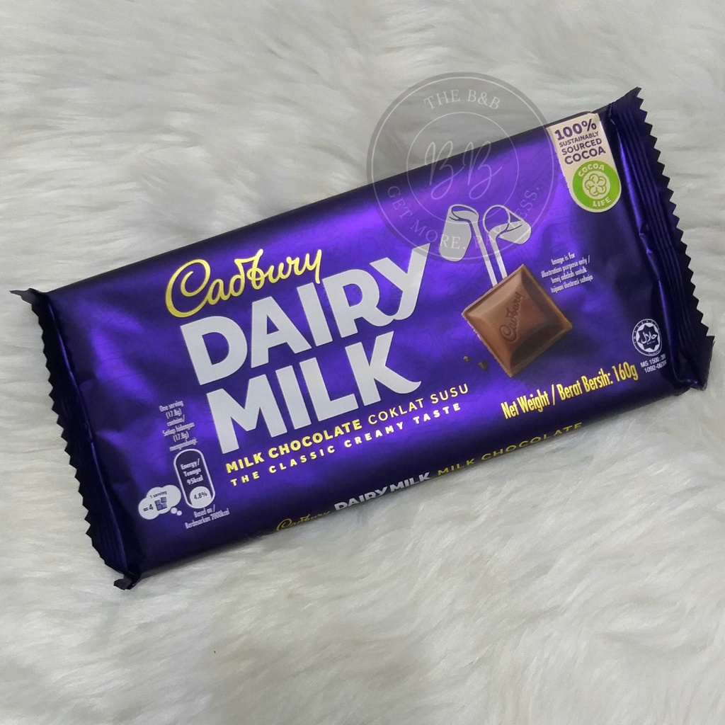 Cadbury Dairy Milk Milk Chocolate 160g | Shopee Philippines