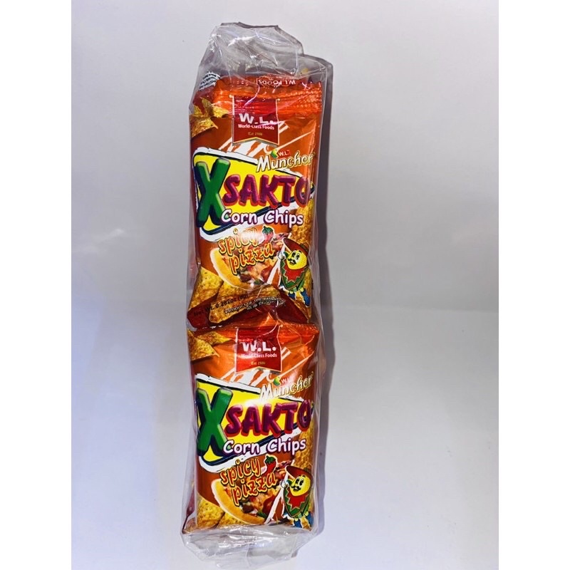 Xsakto Corn Chips Spicy Pizza/Sweet Corn 8gx12 Shopee Philippines