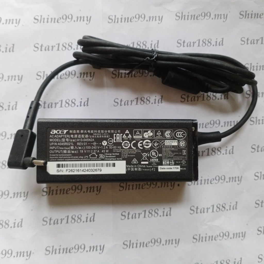 Original Acer Netzteil 65 Watt – Für Aspire 5 (A515-54), Klein, Mit Netzkabel