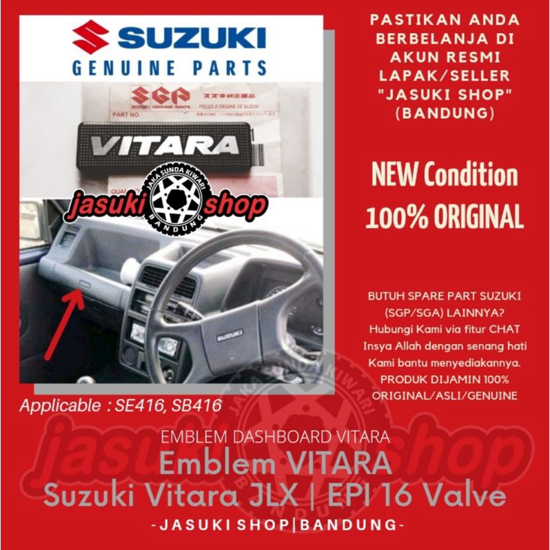 Suzuki Vitara JLX EPI 16 Valve Injection Dashboard Logo Emblim Emblem ...