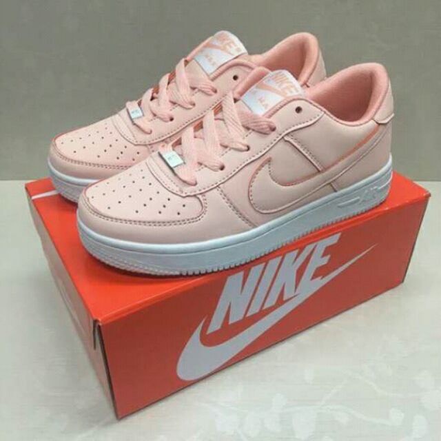 New nike Airforce 1 casual leather rubber sneakers shoes for kids med 30 35 Shopee Philippines