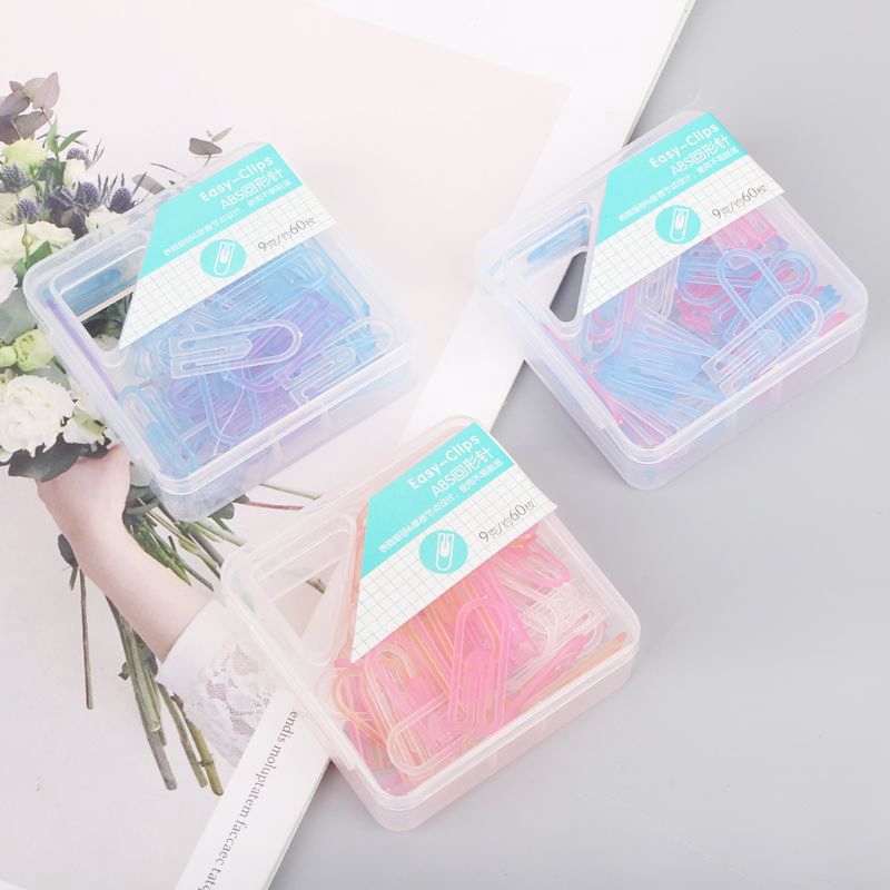 love*60pcs Small Mini Paperclip Kawaii Candy Color Clear Stationery ...