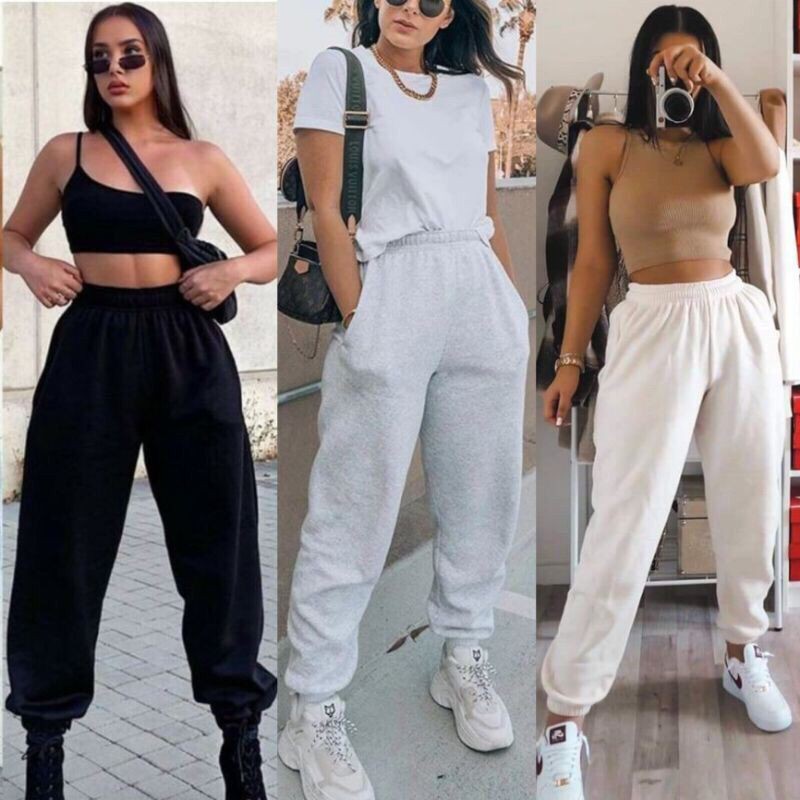 Unisex Loose Cotton Casual Sweatpants Jogger Pants | Shopee Philippines