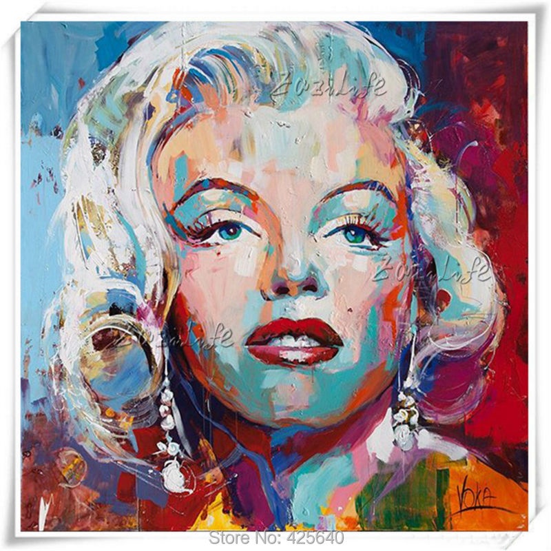 2022 New Marilyn Monroe Portrait Face Oil Painting On Canvas Francoise 