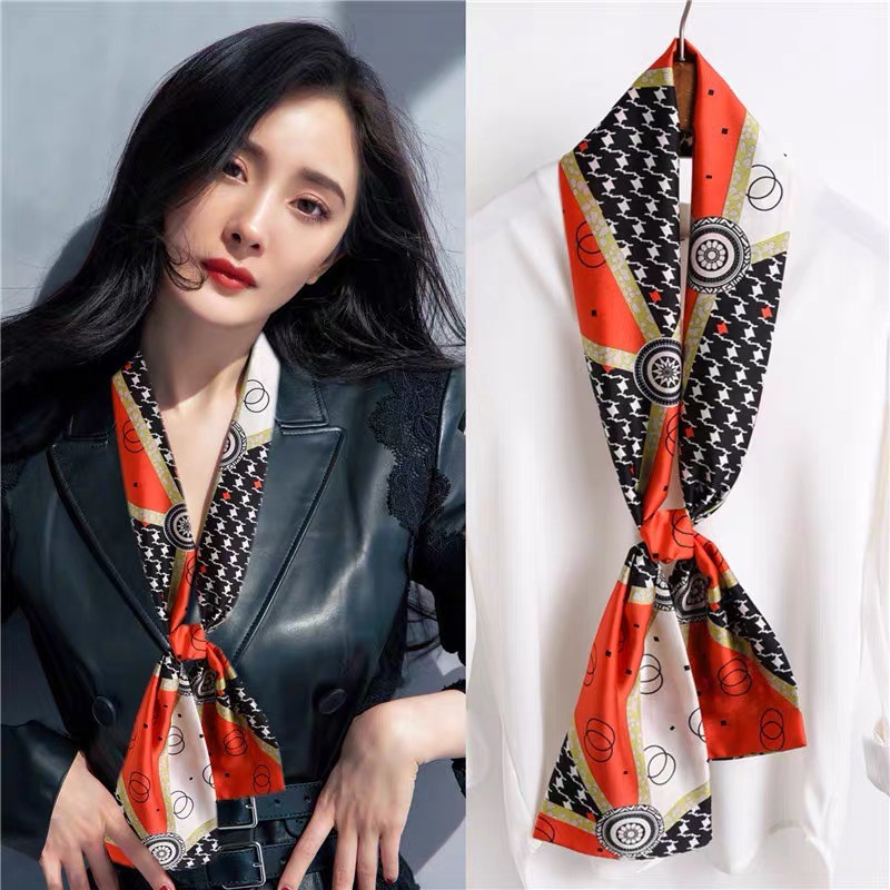 Korea Summer Fashion Long Silk Ribbon Headband Head Neck Scarf Elegant  Women's Neckerchief Skinny Scarf