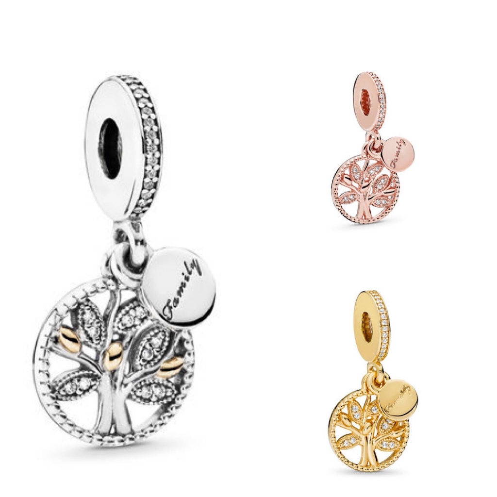 Rose gold family tree deals pandora charm