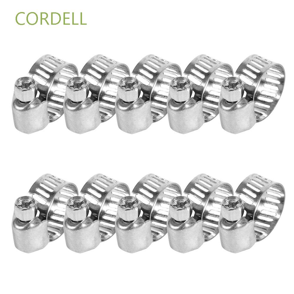 CORDELL 10pcs Drive Hose Clamp 8mm Fuel Line Pipe Worm Gear Clip Tri