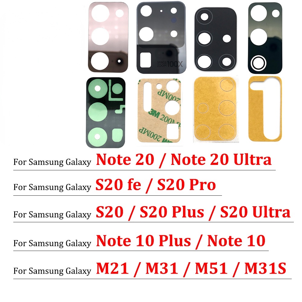 Rear Camera Lens Replacement Part For Samsung Galaxy M21 M31S M51 Note 20  Ultra S20 fe Pro Note 10 Plus Camera Glass Lens
