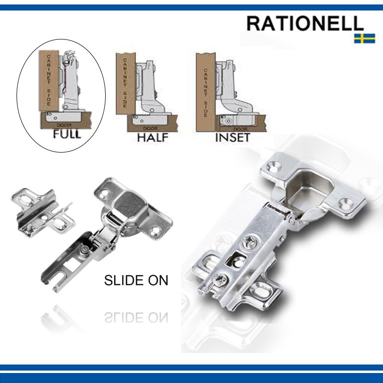 12 PCS RATIONELL Cabinet Concealed Hinge Soft Close Full Overlay#1 ...