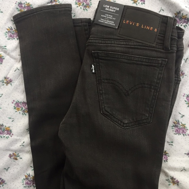 Levis line 8 black hot sale jeans