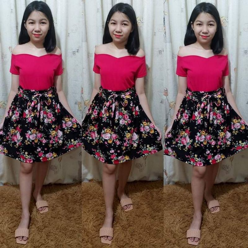 Kids to Teens Terno Off Shoulder Blouse and Skirt 9 13 years old Shopee Philippines