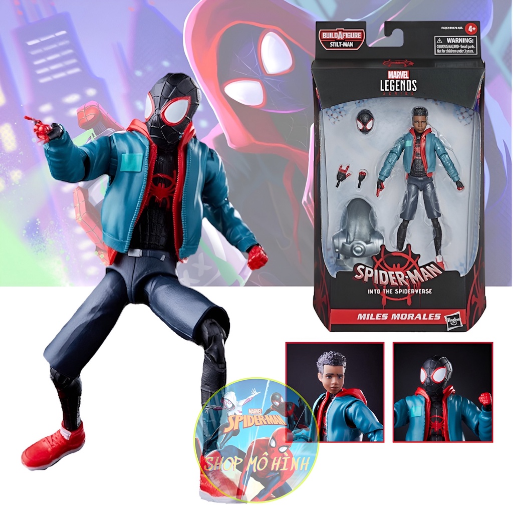 Marvel Legends Miles Morales Spider-Man Into the Spider-Verse Stilt-Man ...