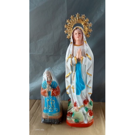 our lady of Lourdes w/st Bernadette 18 inches in height | Shopee ...