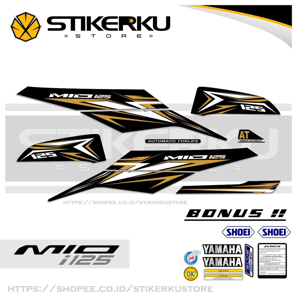 Mio i 125 STOCK DECALS/STRIPING MIO M3 /Z/125/ STICKER/STICKER/PREMIUM ...