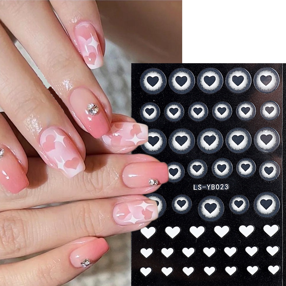 Airbrush Nail Art Stencils Heart Number Butterfly Self-Adhesive