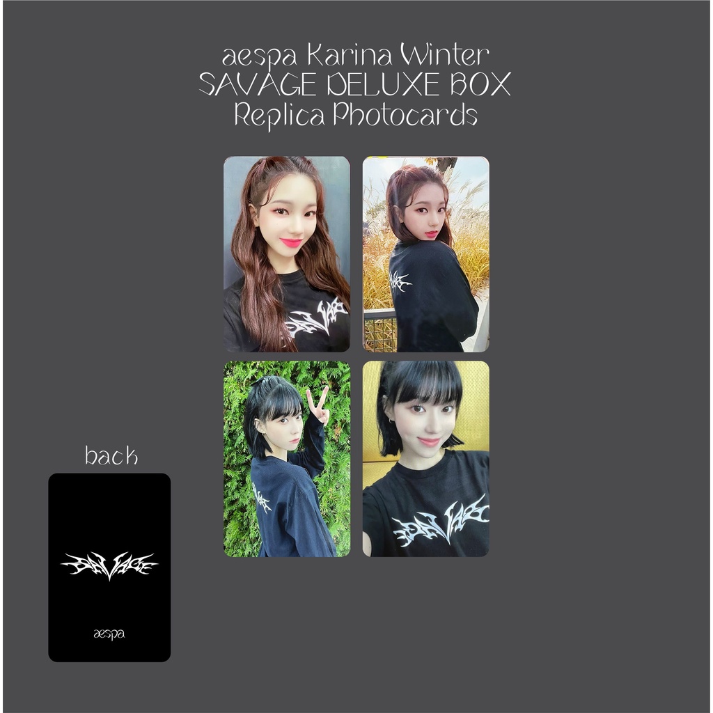 Replica photocard KARINA WINTER aespa deluxe box savage bene unoffcial SET