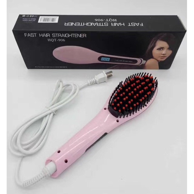 Fast Hair Straightener Comb Iron Brush & Simply Straight (Pink or Back ...