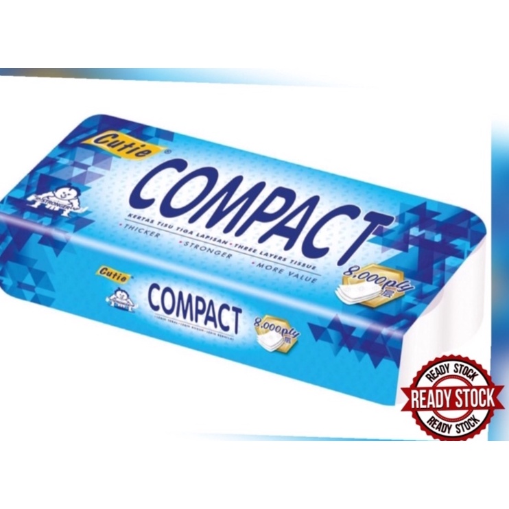 CUTIE COMPACT 3 PLY TOILET ROLL 8000'S | Shopee Philippines