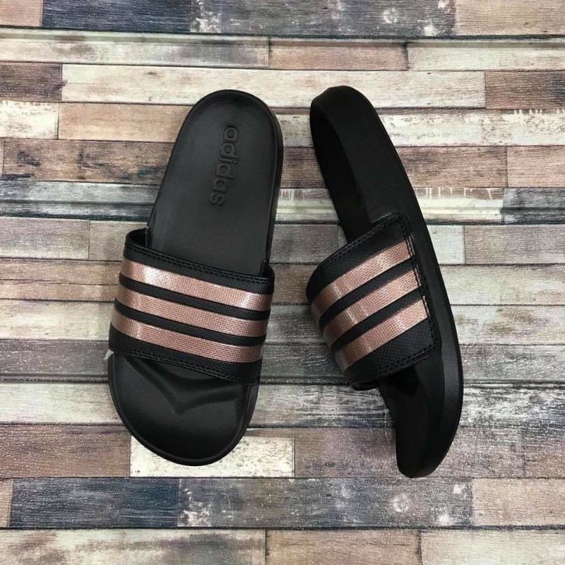 Rose gold cheap adidas sliders