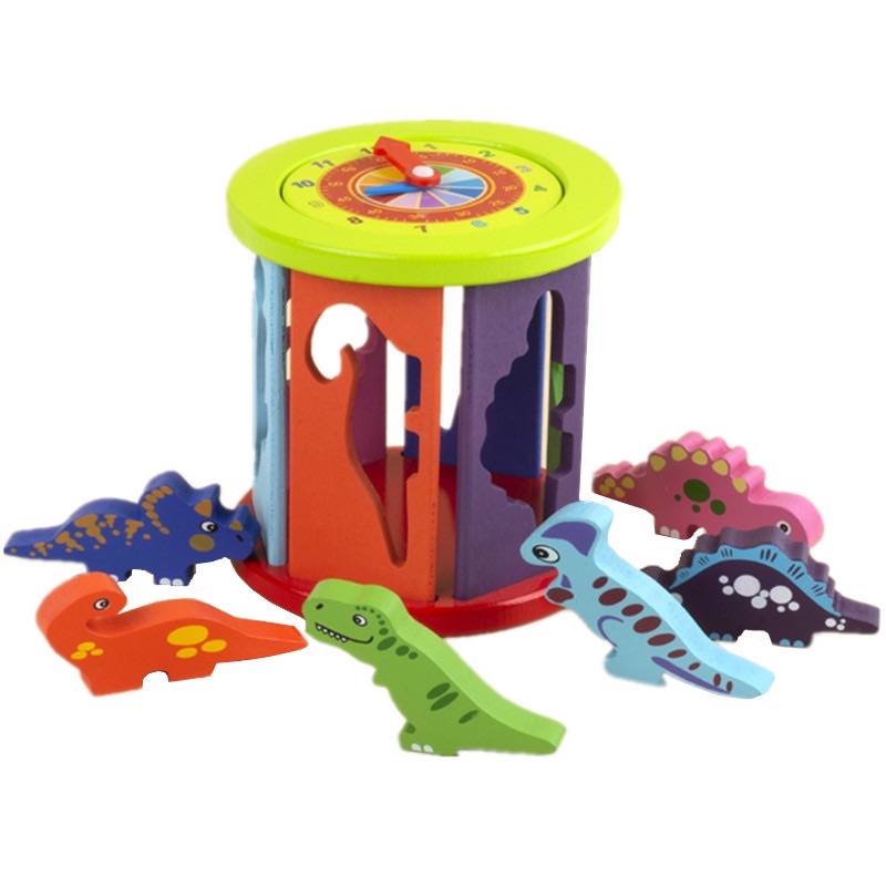 Wooden Dinosaurs Shape Matching Toys Building Block Clock Toys for Baby Shopee Philippines