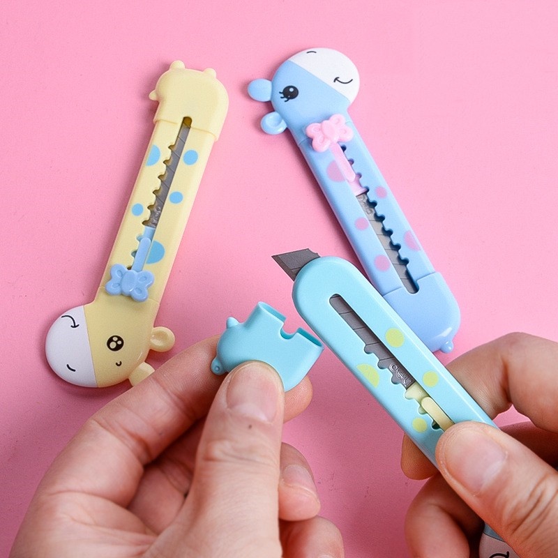 Deli Mini Paper Cutter Cute Cartoon Colorful Portable Small Knife ...