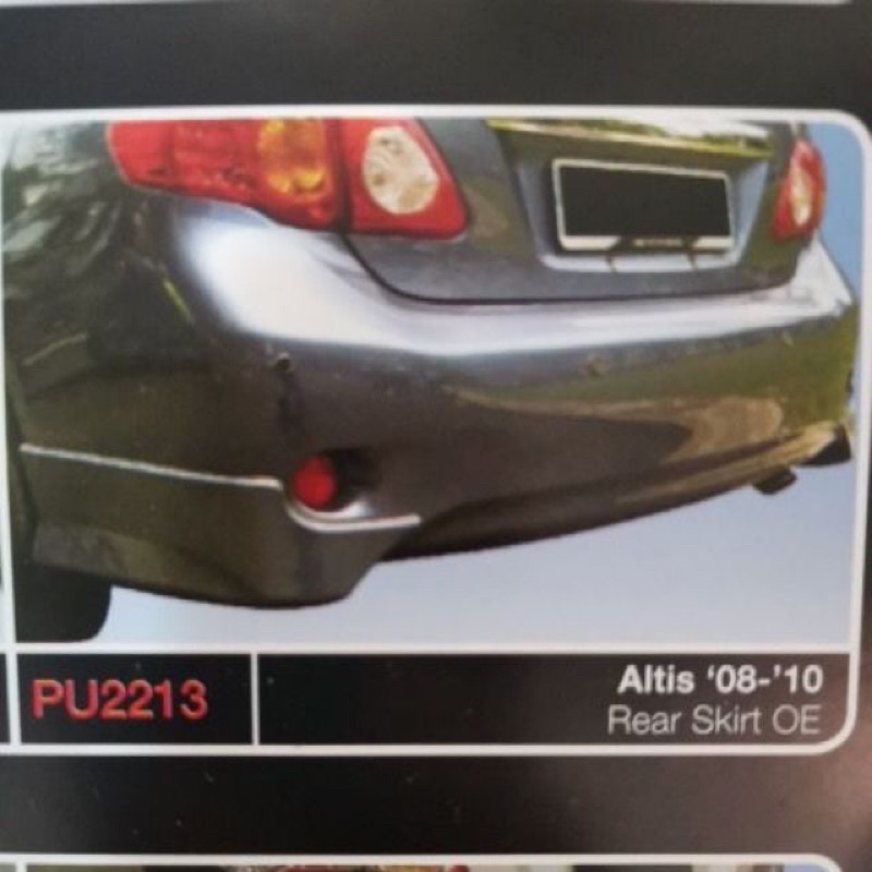 Toyota altis 2008-2010 REAR SKIRT PU 2pcs/1SET | Shopee Philippines