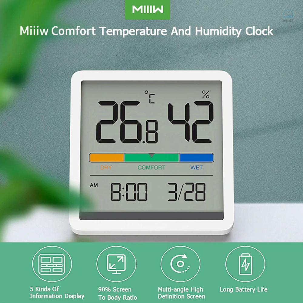 [BEST]MIIIW Comfort Temperature and Humidity Clock Digital Hygrometer ...