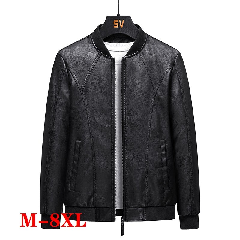 M-8XL Thin Leather Jacket Men's Coat Loose Plus Size | Shopee Philippines