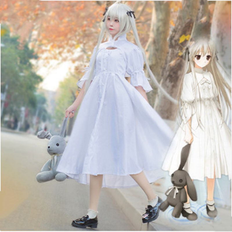 Yosuga No Sora Cosplay Dress Costume Wig Set Kasugano Sora Coat Top Halloween Party Show Uniform Suit Outerwear