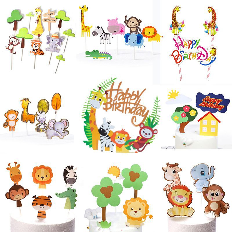 Animals Card for Cake Topper Decorations / | Shopee Philippines