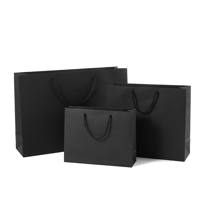 Black kraft paper bags, clothing store bags, custom-made packaging bags ...