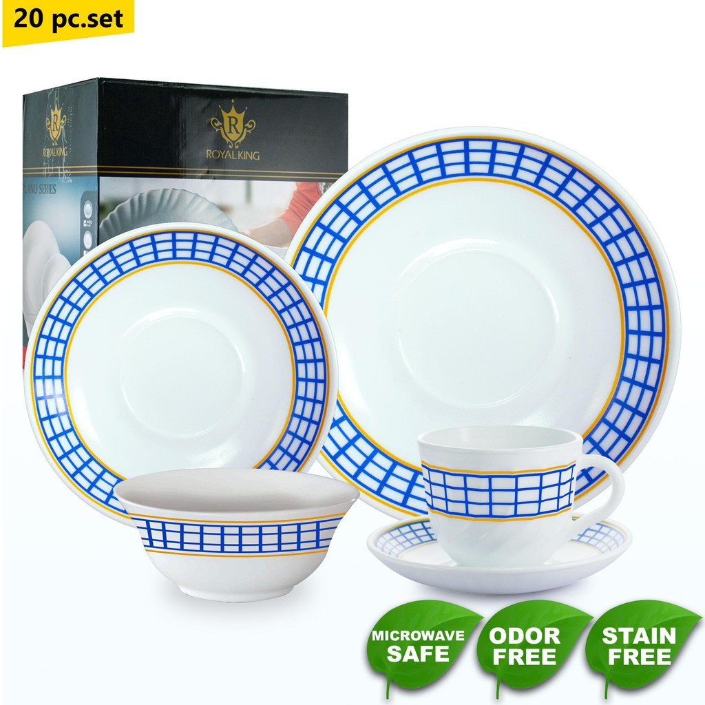 Royal King 20pc Galaxy Apollo Plano Dinner Set Microwavable Safe