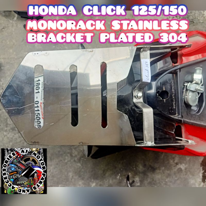 HONDA CLICK 125/150 MONORACK STAINLESS BRACKET PLATED | Shopee Philippines