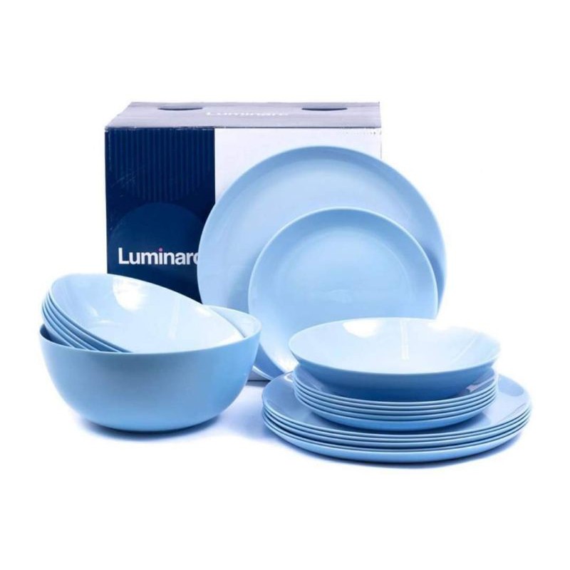 Luminarc DIWALI LIGHT BLUE 19pcs Dinner Set Shopee Philippines