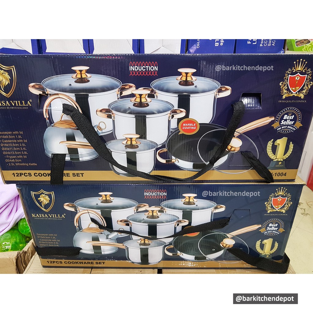 Kaisa Villa KV1004 12 Piece Stainless Steel Induction Cookware Set
