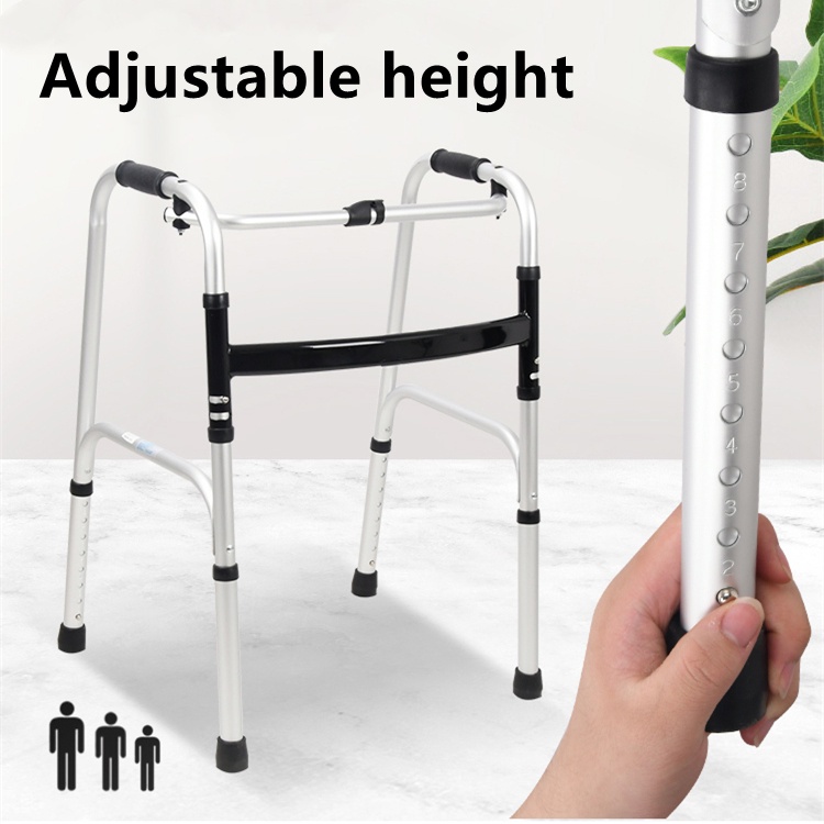 Elderly Stainless Steel Folding Torque Walker Crutches Fourcorner