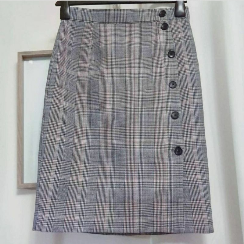 Plaid pencil skirt outlet h&m