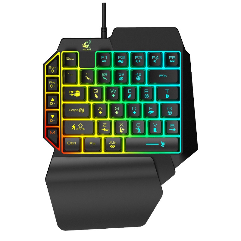 Free Wolf K15 one-handed keyboard gun god throne left-handed mechanical ...