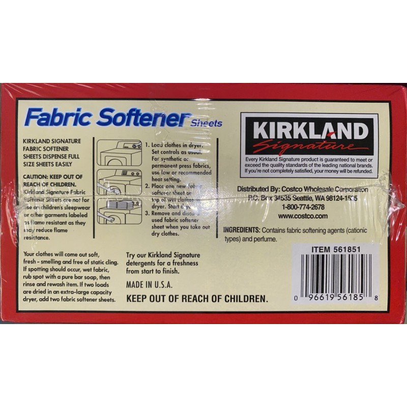 KIRKLAND Signature Fabric Softener Sheets 250Counts XLnW Shopee