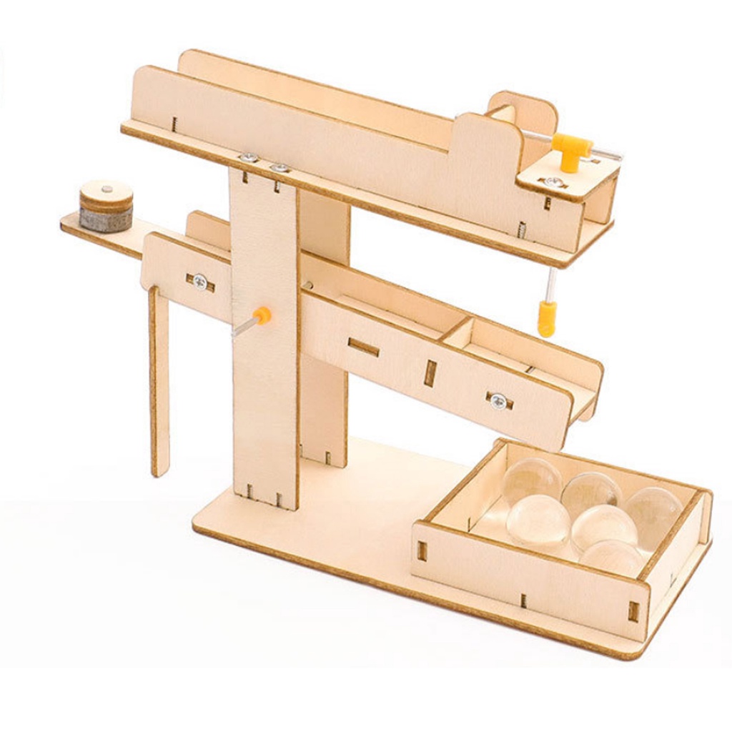 Marble Run Seesaw Steam Mechanical Gear Diy Wooden Model Building 